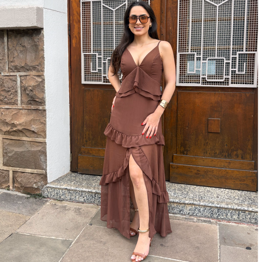 Vestido Longo Babados