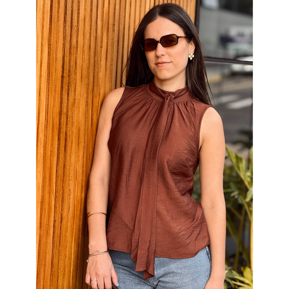 Blusa Aurora Marrom Café